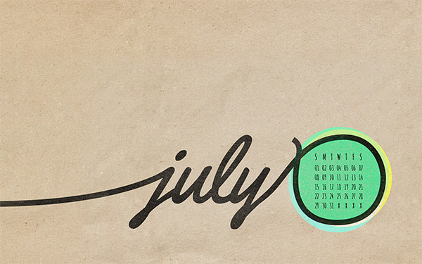 July 2012 Desktop Calendar
