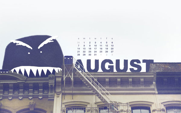 monster wallpaper august 2011 calendar