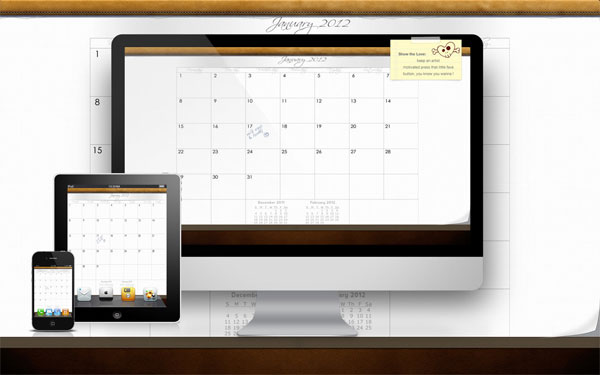 White Desktop Calendar Wallpaper: January 2012