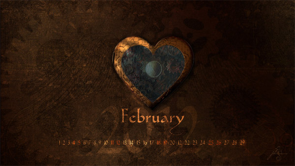 February Desktop Fantasy Calendar